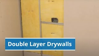 Double Layer Drywalls  Noggin Channel Fixing for Double Layer Boarding [upl. by Drofnas]