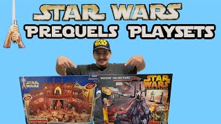 Star Wars Prequel Playsets  Geonosis Battle Arena amp Mustafar Final Duel playset prequels figures [upl. by Cusack]