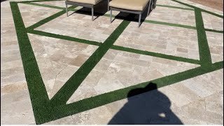 How To lay Travertine pavers with grass [upl. by Odraner977]