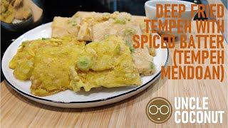 Tempeh Mendoan  Fried tempeh with spiced batter  no talk cooking [upl. by Asiluj14]