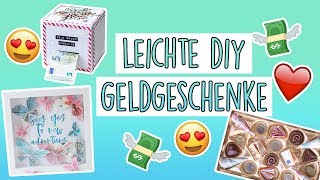 3 kreative DIY Geldgeschenke für Hochzeiten Geburtstage oder ein Jubiläum [upl. by Ahsikym]