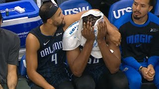 Jalen Suggs comforts emotional Wendell Carter Jr on bench after getting injured again [upl. by Rednijar]