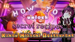 How to unlock the secret recipes in Kohaú Hibachi Restaurant tutorial roblox [upl. by Ailyt]