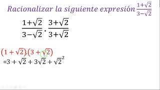 RACIONALIZAR UNA EXPRESIÓN ALGEBRAICA [upl. by Ardnyk451]