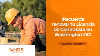 ¡Recuerda renovar tu Licencia de Contratista en Washington DC [upl. by Dasha]