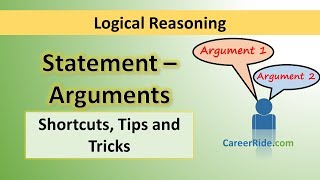 Statement and Arguments  Tricks amp Shortcuts for Placement tests Job Interviews amp Exams [upl. by Bradlee]