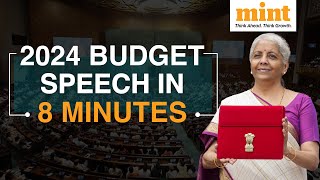 Budget 2024 TOP HIGHLIGHTS In 8 Minutes  Budget 2024 Takeaways  Income Tax  Standard Deduction [upl. by Ttekcirc]