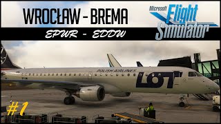 MFS 2020  Wrocław  Brema  EMB 195 FlightSim Studio [upl. by Aicirtak]