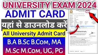 All University BA BSC BCOM SemYearly exam 2024 ADMIT CARD  ba ka admit card kaise nikale 2024 [upl. by Doner]