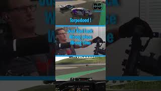 Torpedoed in Iracing  Wrong place Wrong time  Car Crash shorts [upl. by Annaohj531]