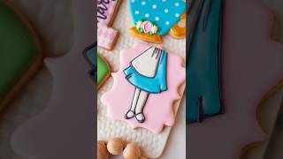 Alice inspired cookie from Onederland 1st birthday order cookiedecorating royalicing timelapse [upl. by Sancha]