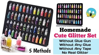 How To Make Cute Glitter Set At Home Without Hot Glue Gun Colour PaperAny Tape And GluGlitter Set [upl. by Farman]