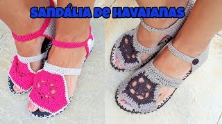 DIY SANDÁLIA DE HAVAIANAS CROCHÊ [upl. by Valma]