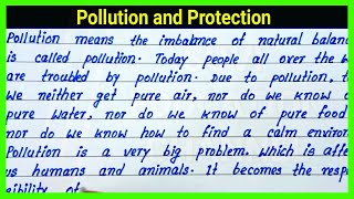 Write English essay on Pollution and Protection  Pollution and Protection English Paragraph writing [upl. by Halona484]