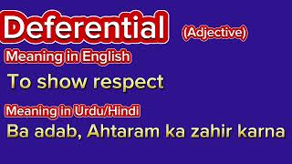 Deferential meaning in Hindi  learning english vocabulary [upl. by Aniehs]