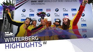 Germany swept the podium in the 2woman bobsleigh  IBSF Official [upl. by Edmee]