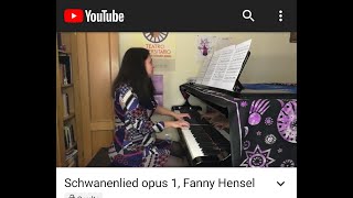 Schwanenlied opus 1 Fanny Hensel solo piano [upl. by Ahsiener]