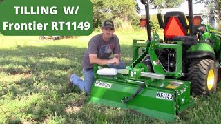 John Deere 1025R  Tilling w the Frontier RT1149 [upl. by Corry]