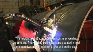 Automated welding Narrow Jbevel welded without copper backing [upl. by Rice]