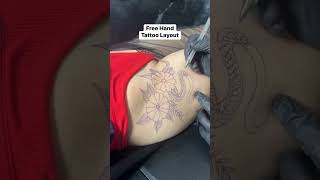 Big Flower Design  Freehand tattoo ayaworxtattoo tattoodesign [upl. by Call]