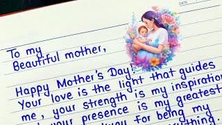 Mothers day card writing  Happy mothers day 2024  Mothers day writing  Mothers day letter [upl. by Encrata]