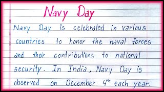 Essay on Navy Day in English Navy Day Essay [upl. by Letnwahs]