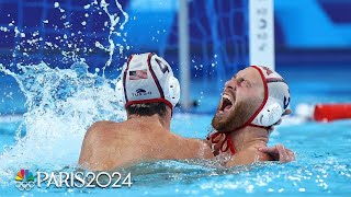 US mens water polo gets past Australia in shootout to make semis  Paris Olympics  NBC Sports [upl. by Trebla]