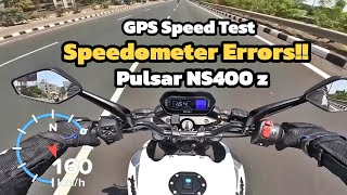 Pulsar NS400 z TOP SPEED TEST WITH GPS  SPEEDOMETER ERRORS [upl. by Imij]