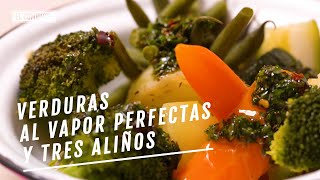 Verduras al vapor perfectas y tres aliños  EL COMIDISTA [upl. by Guenevere]