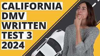 California DMV Written Test 3 2024 60 Questions with Explained Answers [upl. by Nady]