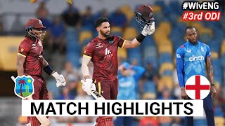 West Indies Vs England 3rd Match Highlights 2024  3rd ODI Match  WI Vs ENG 3rd ODi Highlights 2024 [upl. by Rempe]