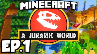 Jurassic World Minecraft Modded Survival Ep1  DINOSAURS IN MINECRAFT Rexxit Modpack [upl. by Lednahs]