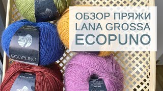 Обзор пряжи Lana Grossa Ecopuno 50гр215м 72 хлопок 17 шерсть мерино 11 альпака бэби [upl. by Neeruan717]