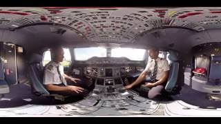 360° Cockpit tour of Emirates Airbus A380  Emirates Airline [upl. by Yaya]