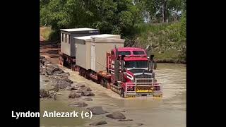 A road train carting dongas across Cahill’s Crossing [upl. by Doley]