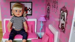 Baby Dolls Bedroom Wardrobe and House Unboxing Assembly Baby Born and DesignerFriend Dollhouse [upl. by Haiasi]