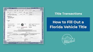 How To Fill Out a Florida Title [upl. by Eydie]