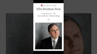 Yefim Bronfman tonight at Carnegie Hall🎹 classicalmusic [upl. by Blaire922]