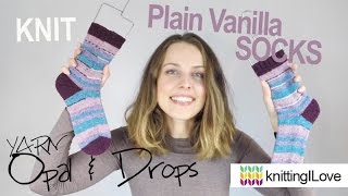 Plain Vanilla SOCKS  knitting pattern  yarn Opal amp Drops [upl. by Gabriel]