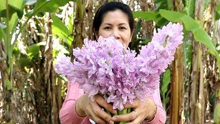 Awesome Cooking hyacinth flower With flour Recipe  Village Food Factory [upl. by Kauppi]