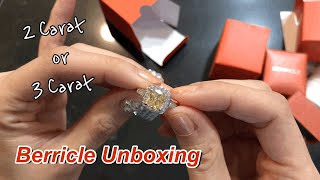 Berricle Jewelry Unboxing  CZ Canary Yellow Cushion Halo Ring amp Round CZ Solitaire Ring 2 Carat [upl. by Kyd379]