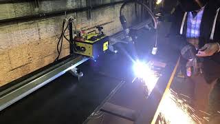 Gofer IV Plasma Cutting  beveling mild steel plate [upl. by Bascomb814]