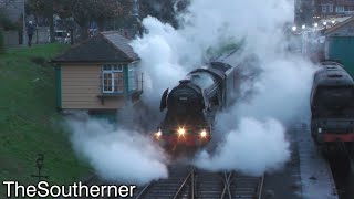 60103 quotFlying Scotsmanquot leaves the Swanage Railway 08112022 [upl. by Acirre]