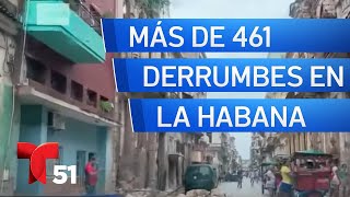 Autoridades cubanas reportan más de 461 derrumbes en La Habana tras el huracán Rafael [upl. by Morgun233]