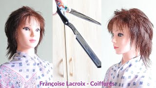 Tuto Coupe de cheveux courte Femme Shaggy  Short Shag haircut tutorial  Corte corto a capas Shag [upl. by Moss487]