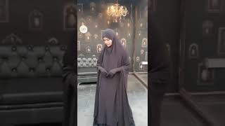 Black Overhead Khimar With Attached Gloves prayerabaya overheadkhimar prayerdress blackjilbab [upl. by Ipoillak]