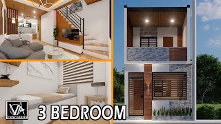 2 STOREY SMALL HOUSE DESIGN 4X9 3 BEDROOMS [upl. by Tirb]