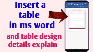 how to make table in ms word in mobile  ms word table of contents tutorial  ms word table tutorial [upl. by Coshow]