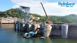 Kariba dam  Spillway gates rehabilitation  situation end of 2022 [upl. by Eikkin]