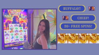 Buffalo Chief Slot Machine 20 Free Spins [upl. by Anauqal127]